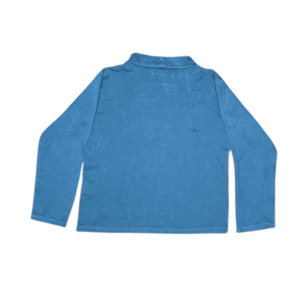 Studio Works Kids Mock Turtleneck Long Sleeve Blue Tee - Picture 2 of 2